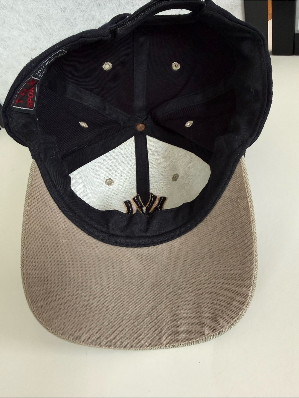 Vintage New York Yankees Hat Cap Adjustable Velcro T.R.X Sports Korea Wool Blend - Picture 6 of 9